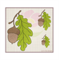 Acorn with Oak Leaf Machine Embroidery Design | Nature Home and Garden Embroidery | Tree and Forest Theme | 8 Sizes (0790)