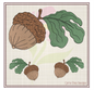 Acorn with Oak Leaf Machine Embroidery Design | Nature Home and Garden Embroidery | Tree and Forest Theme | 8 Sizes (0793)