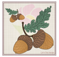Acorn with Oak Leaf Machine Embroidery Design | Nature Home and Garden Embroidery | Tree and Forest Theme | 8 Sizes (0794)