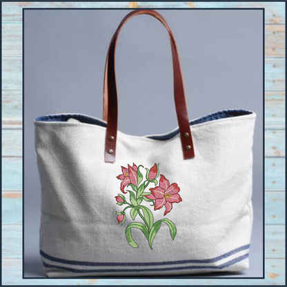 Amaryllis Flower Machine Embroidery Design – Floral Garden, Colorful Bloom, 8 Sizes (0315)
