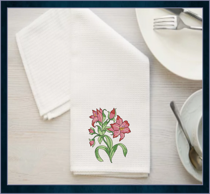 Amaryllis Flower Machine Embroidery Design – Floral Garden, Colorful Bloom, 8 Sizes (0315)