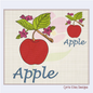 Apple Machine Embroidery Design | Summer Fruit Design | Artistic Fruit and Vegetables Embroidery | 8 Sizes (0938)