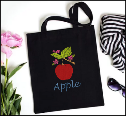 Apple Machine Embroidery Design | Summer Fruit Design | Artistic Fruit and Vegetables Embroidery | 8 Sizes (0938)