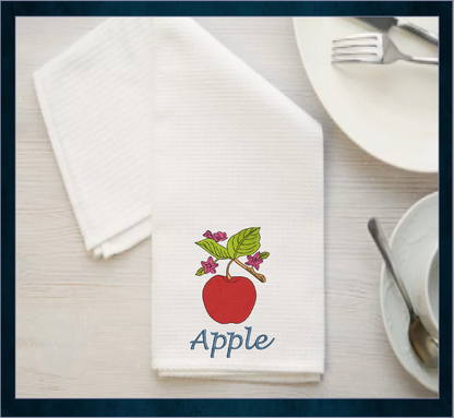 Apple Machine Embroidery Design | Summer Fruit Design | Artistic Fruit and Vegetables Embroidery | 8 Sizes (0938)
