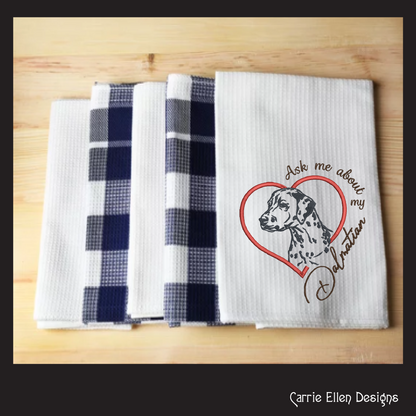 Dalmatian Machine Embroidery Design – Ask Me About My Dalmatian – Pet Dog Lover Pattern – 6 Sizes (1541)