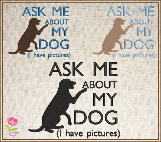 Pet Dog Machine Embroidery Design – Ask Me About My Dachshund Quote, Funny Dog Saying Pattern, 6 Sizes (0583)