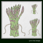 Asparagus Machine Embroidery Design – Organic Garden Vegetable Pattern, Farm-to-Table Kitchen Decor, 6 Sizes (1697)