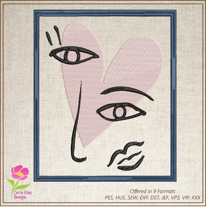 Ladies of Avignon Picasso Poster Machine Embroidery Line Art Design – Inspired by Pablo Picasso Abstract Art Exhibition Poster, 8 Sizes (0468)