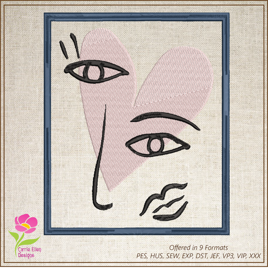 Ladies of Avignon Picasso Poster Machine Embroidery Line Art Design – Inspired by Pablo Picasso Abstract Art Exhibition Poster, 8 Sizes (0468)