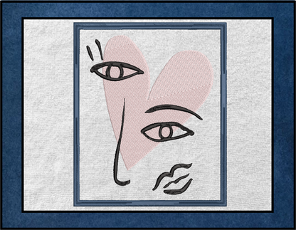 Ladies of Avignon Picasso Poster Machine Embroidery Line Art Design – Inspired by Pablo Picasso Abstract Art Exhibition Poster, 8 Sizes (0468)