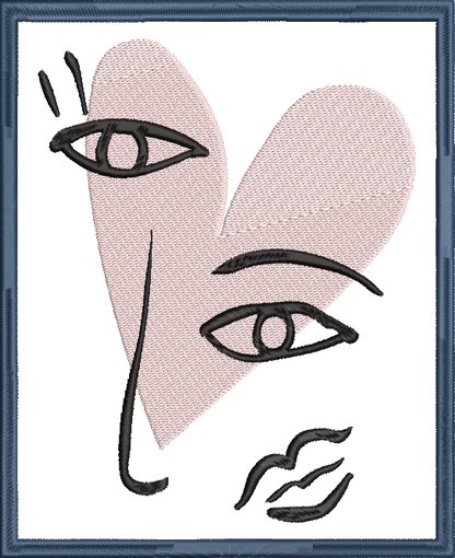 Ladies of Avignon Picasso Poster Machine Embroidery Line Art Design – Inspired by Pablo Picasso Abstract Art Exhibition Poster, 8 Sizes (0468)