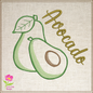 Avocado Machine Embroidery Design – Healthy Fruit Embroidery Pattern, Avocado Silhouette, Fruits and Vegetables Stitch Design, 4 Sizes (0446)