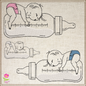 Baby with Bottle Machine Embroidery Design | Sleeping Baby Pattern | Milk Bottle Embroidery | 6 Sizes (0738)