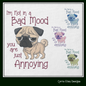 Grumpy Dog Machine Embroidery Design – “I’m Not in a Bad Mood” Funny Dog Saying, 6 Sizes (1235)