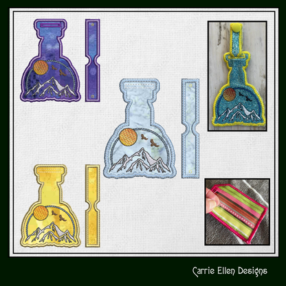 Mountain View ITH Bag and Luggage Tag Machine Embroidery Design | In The Hoop Embroidery Project (1341)