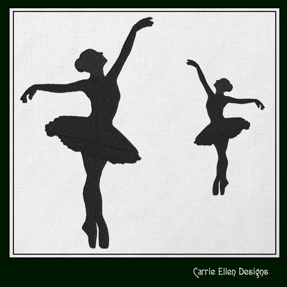 Ballerina Machine Embroidery Design – Dancer Silhouette Pattern, 6 Sizes (1226)