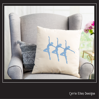 Ballerina Machine Embroidery Design – Dancer Silhouette Pattern, 6 Sizes (1229)