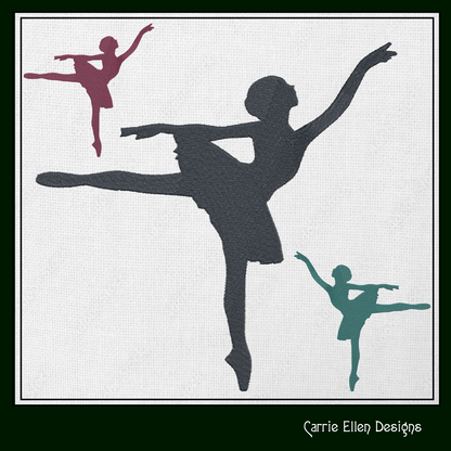 Ballerina Machine Embroidery Design – Dancer Silhouette Pattern, 6 Sizes (1230)