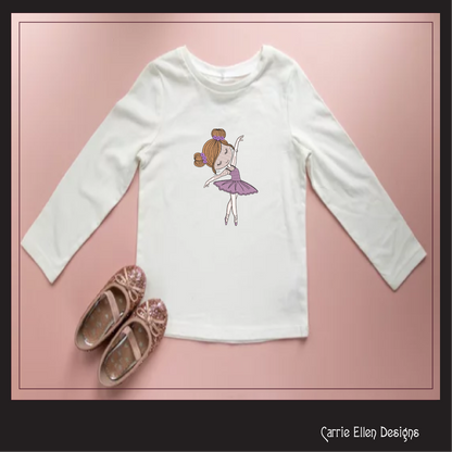 Ballerina Machine Embroidery Design, Dancer Ballet Drawing Design, Kids Design Gift, 6 Sizes (1455)