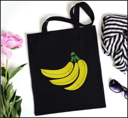 Banana Bunch Machine Embroidery Design | Summer Fruit Artistic Drawing | Fruits and Vegetables Design | 8 Sizes (0943)