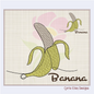 Banana Machine Embroidery Design | Summer Fruit Artistic Drawing | Fruit and Vegetables Design | 8 Sizes (0945)