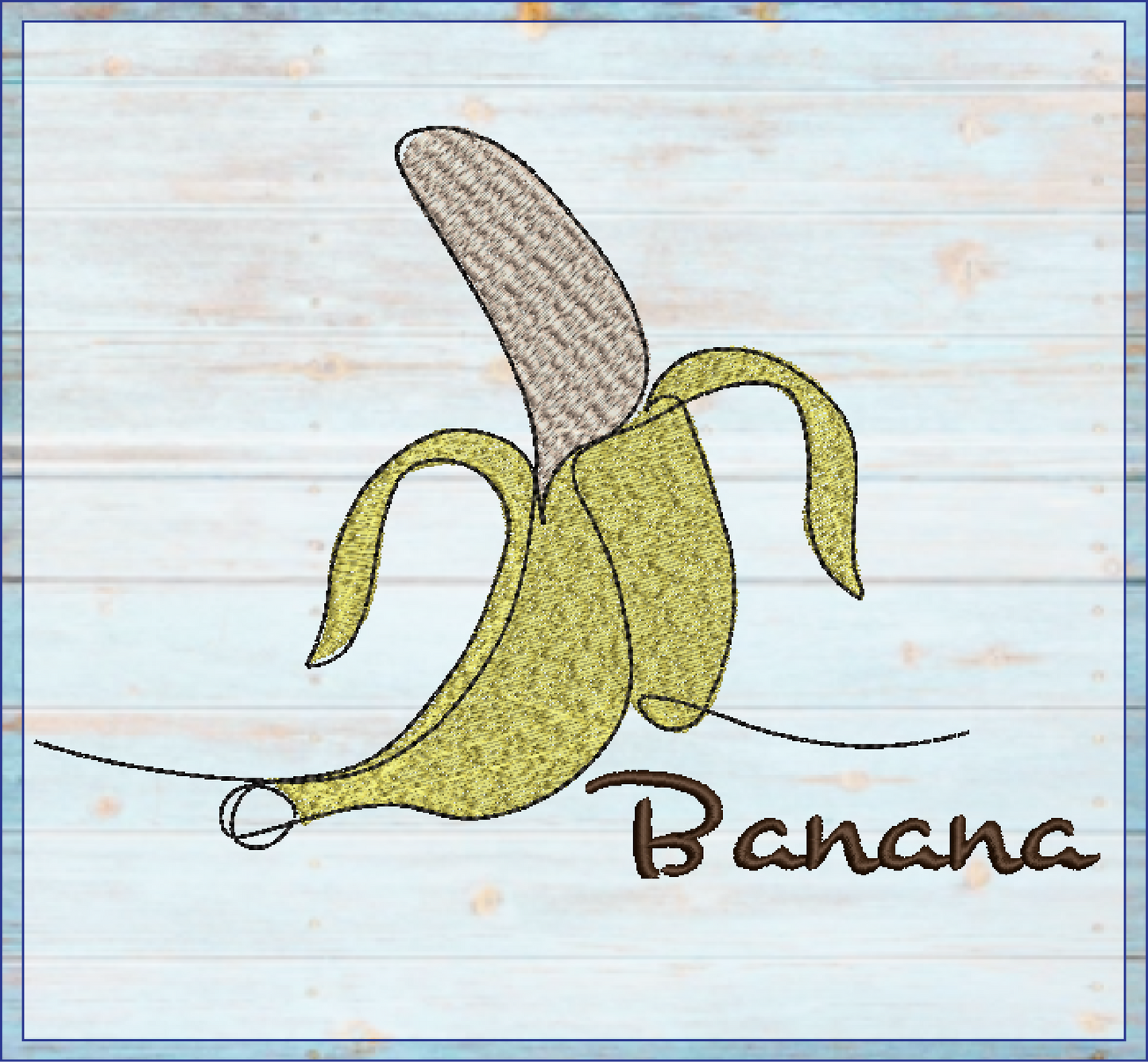 Banana Machine Embroidery Design | Summer Fruit Artistic Drawing | Fruit and Vegetables Design | 8 Sizes (0945)