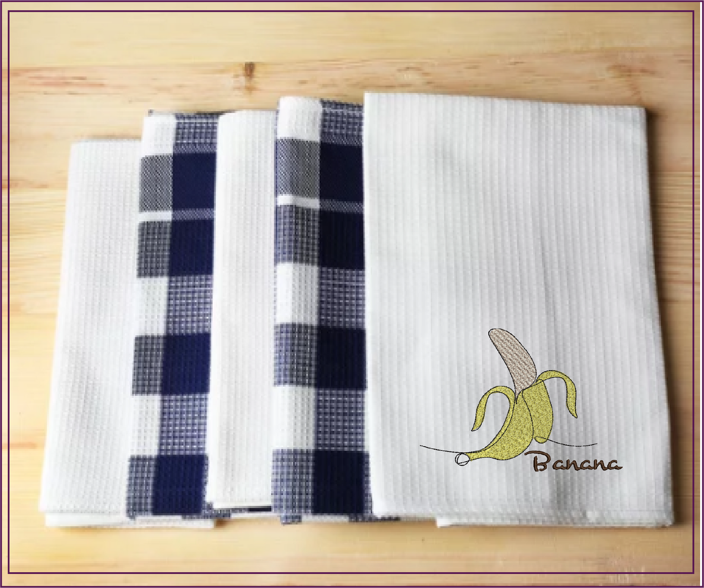 Banana Machine Embroidery Design | Summer Fruit Artistic Drawing | Fruit and Vegetables Design | 8 Sizes (0945)