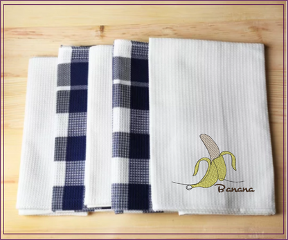 Banana Machine Embroidery Design | Summer Fruit Artistic Drawing | Fruit and Vegetables Design | 8 Sizes (0945)