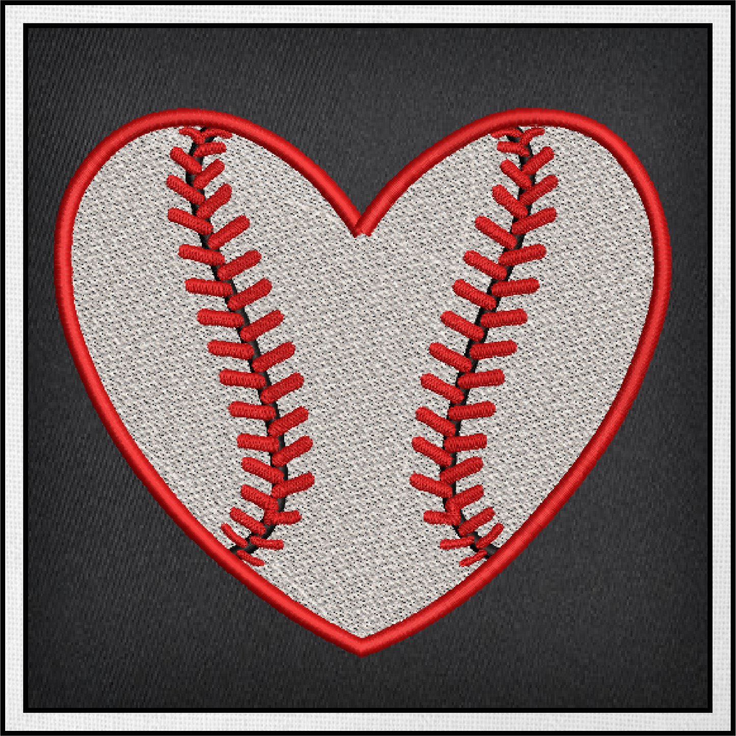 Baseball Heart Machine Embroidery Design, Softball Embroidery Design, Sport Enthusiast Design, 8 Sizes (0380)