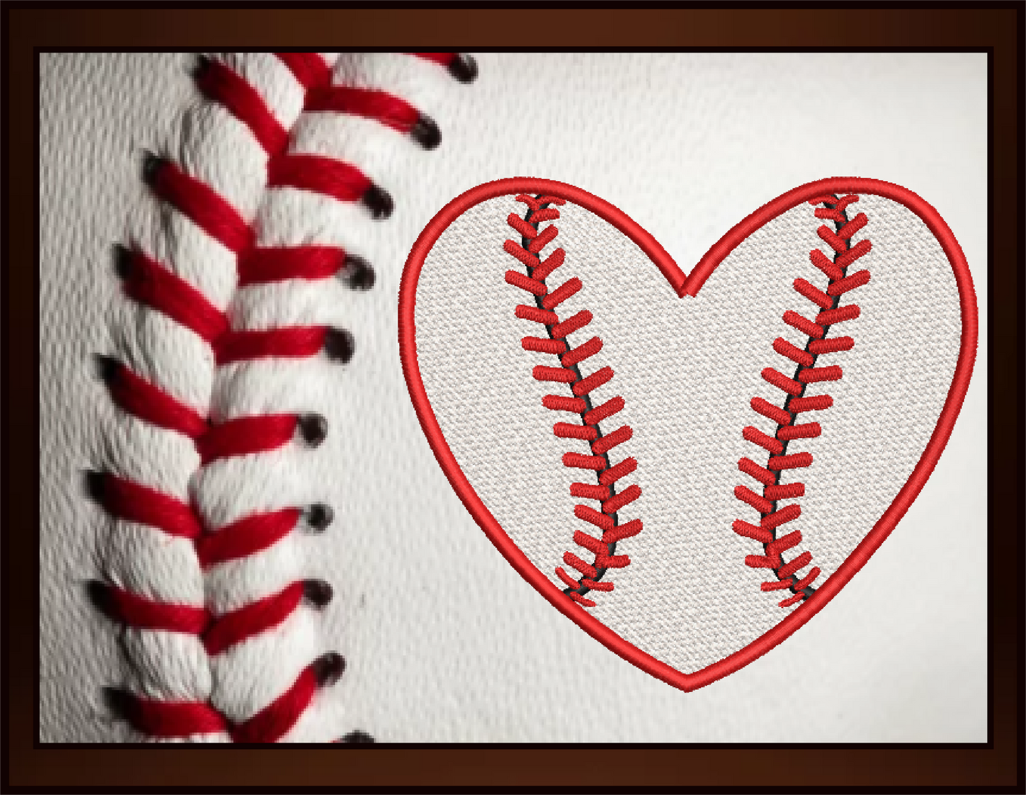 Baseball Heart Machine Embroidery Design, Softball Embroidery Design, Sport Enthusiast Design, 8 Sizes (0380)