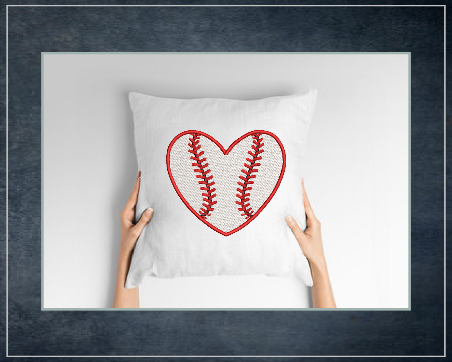 Baseball Heart Machine Embroidery Design, Softball Embroidery Design, Sport Enthusiast Design, 8 Sizes (0380)