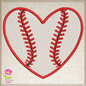 Baseball Heart Machine Embroidery Design, Softball Embroidery Design, Sport Enthusiast Design, 8 Sizes (0380)