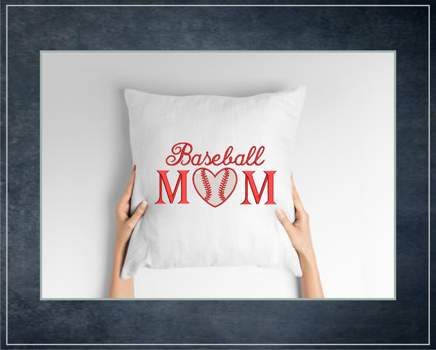 Baseball Mom Machine Embroidery Design – Sports Mom Baseball Embroidery – 8 Sizes (0283)