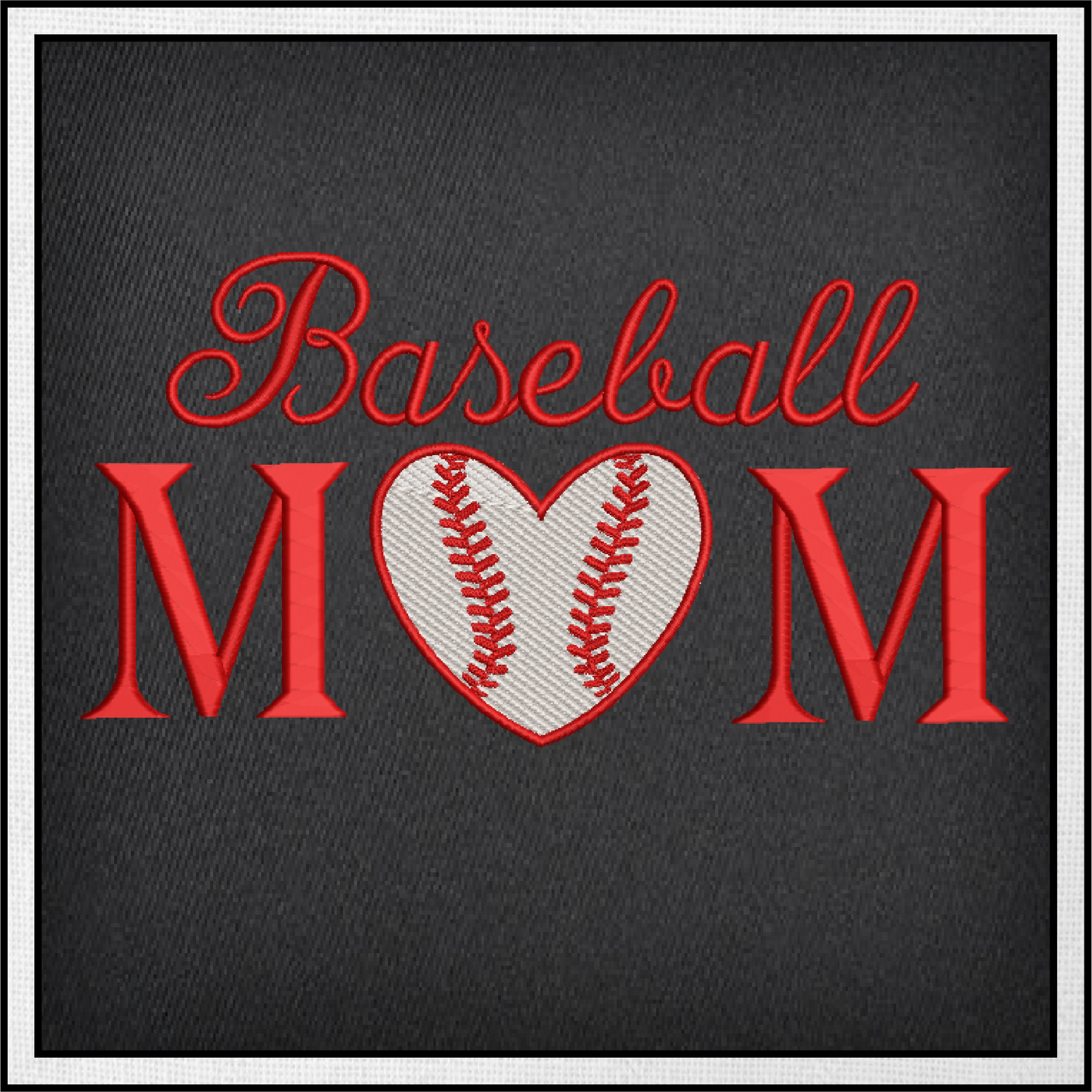 Baseball Mom Machine Embroidery Design – Sports Mom Baseball Embroidery – 8 Sizes (0283)