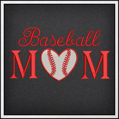 Baseball Mom Machine Embroidery Design – Sports Mom Baseball Embroidery – 8 Sizes (0283)