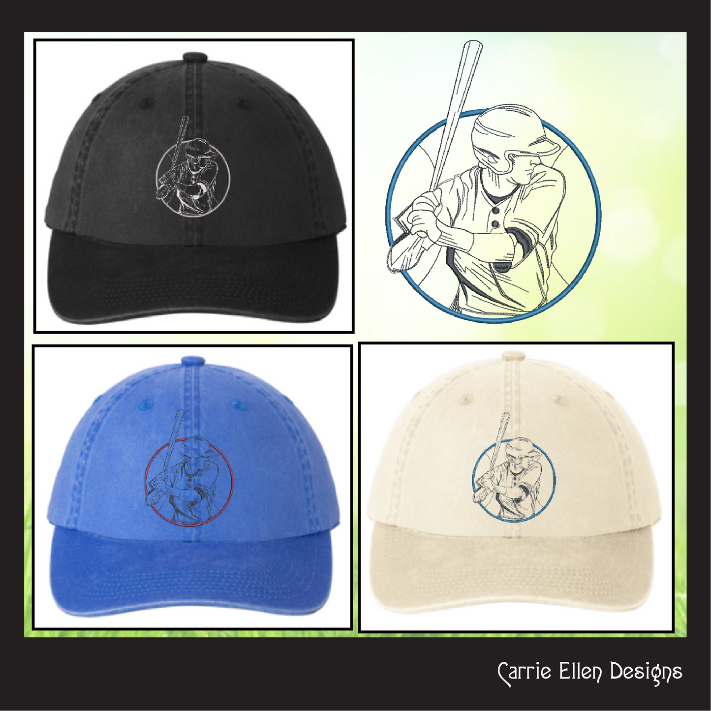 Baseball Player Line Art Machine Embroidery Design – Batter Up Sports Lover Outline – 6 Sizes (1550)