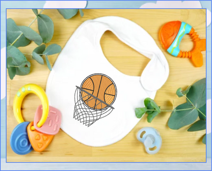 Basketball Machine Embroidery Design – Ball and Hoop, Nothing but Net Sports Embroidery Pattern, 8 Sizes (0476)