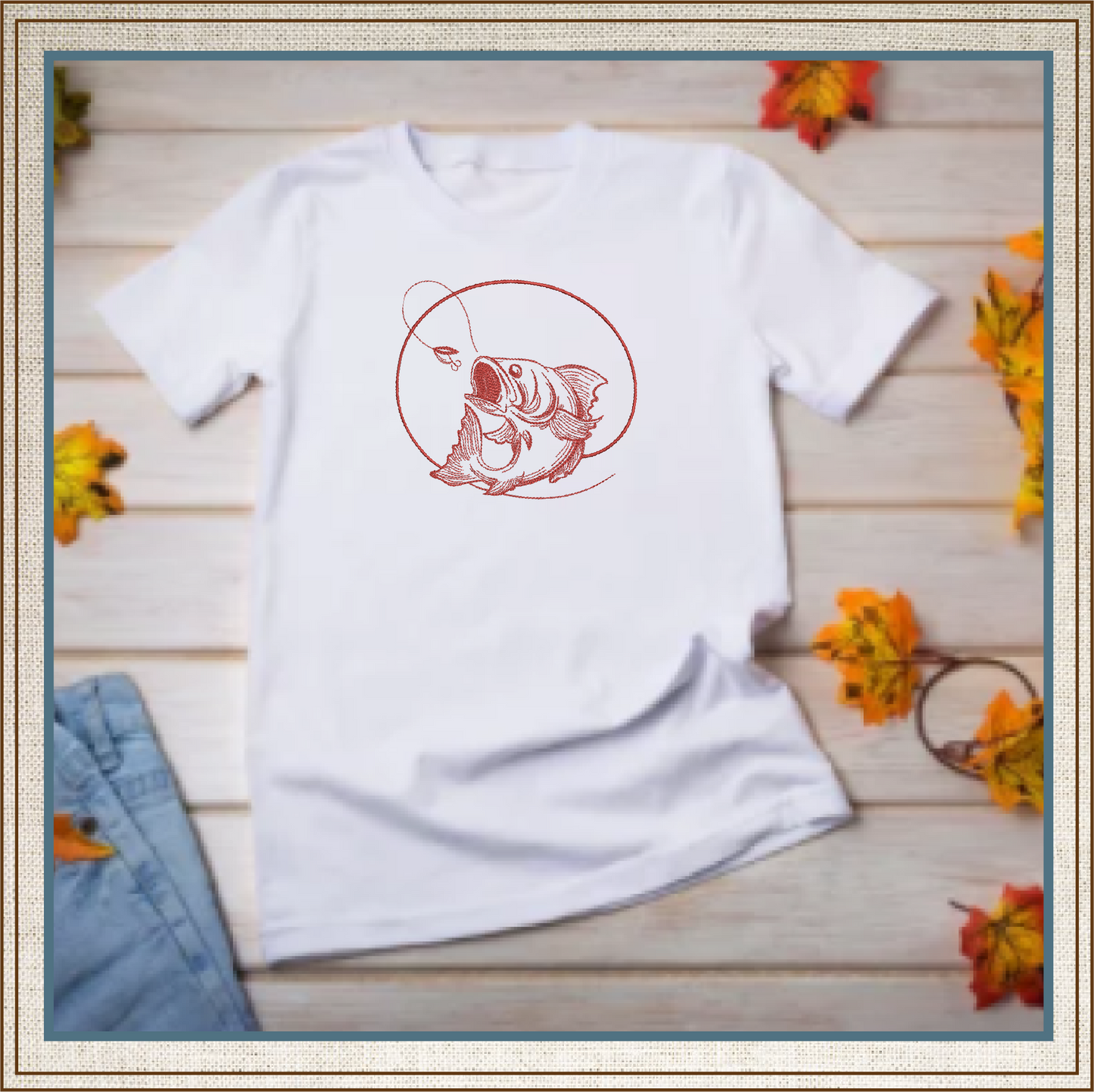 Bass Fishing Machine Embroidery Design | Wide Mouth Bass Sketch | Fishing Embroidery | 6 Sizes (0711)