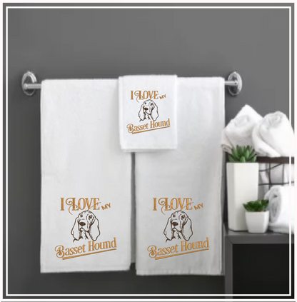 I Love My Bassett Hound Machine Embroidery Design – Pet Dog Pattern, Dog Lover, 10 Sizes (0512)