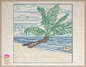 Beach Machine Embroidery Design – Palm Tree & Beach Scene, Tropical Paradise Pattern, 4 Sizes (0431)