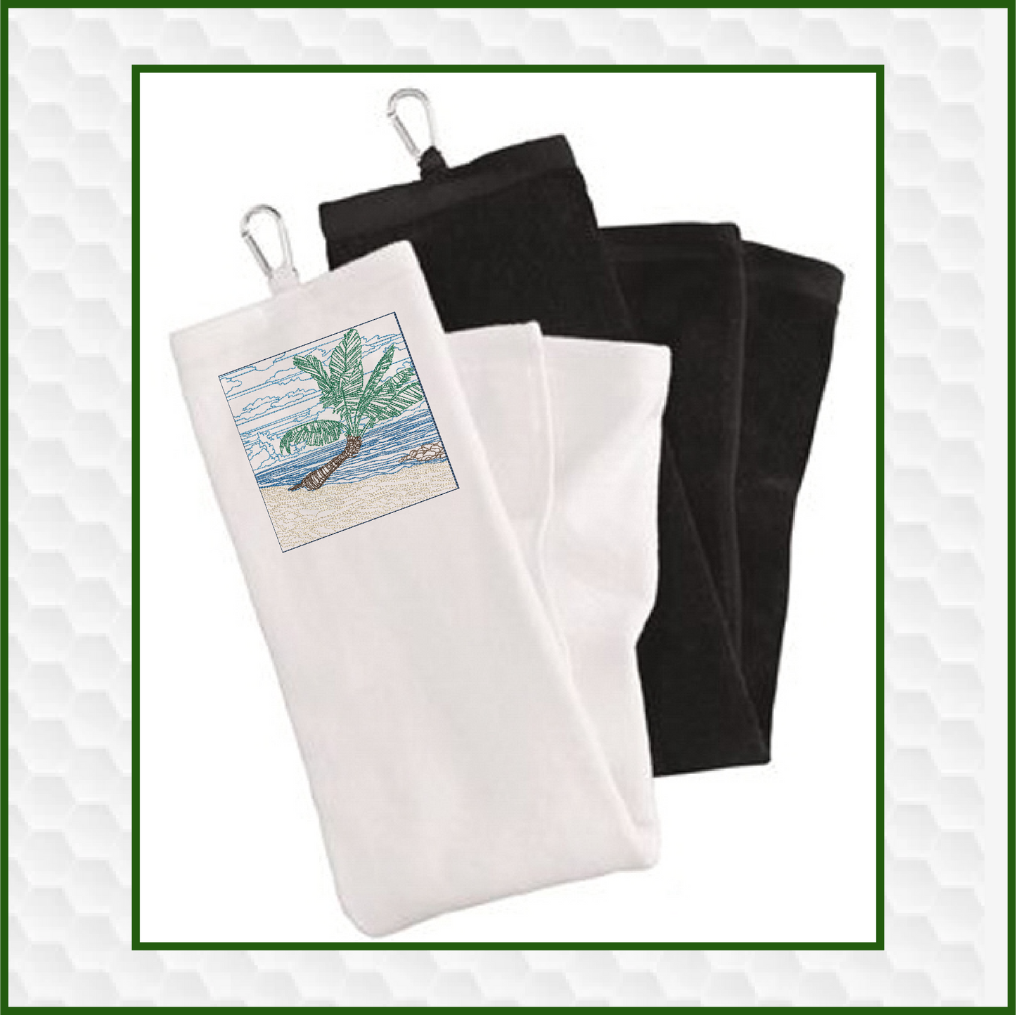 Beach Machine Embroidery Design – Palm Tree & Beach Scene, Tropical Paradise Pattern, 4 Sizes (0431)
