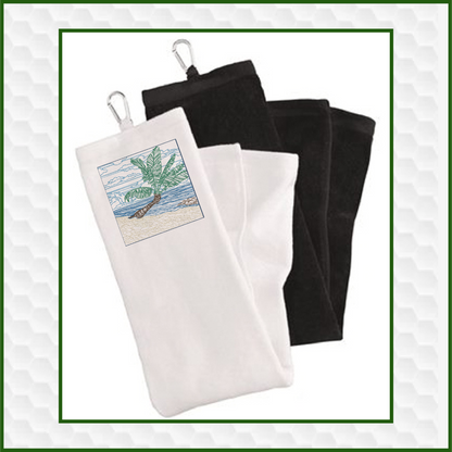 Beach Machine Embroidery Design – Palm Tree & Beach Scene, Tropical Paradise Pattern, 4 Sizes (0431)