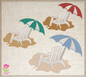 Beach Chair and Umbrella Machine Embroidery Design – Summer Vacation Beach Scene Pattern, 10 Sizes (0535)