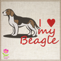 I Love My Beagle Machine Embroidery Design – Pet Beagle Dog Pattern, Dog Lover Gift – 10 Sizes (0286)