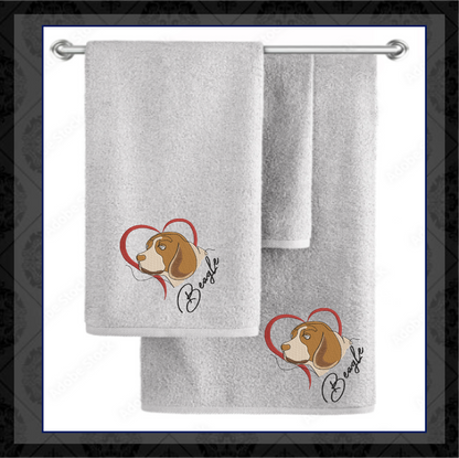Beagle Love Machine Embroidery Design | Pet Dog with Heart | Dog Lover Animal Embroidery | 6 Sizes (0741)