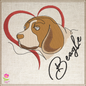 Beagle Love Machine Embroidery Design | Pet Dog with Heart | Dog Lover Animal Embroidery | 6 Sizes (0741)