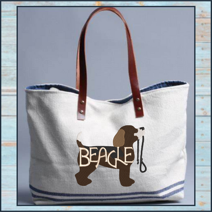 Beagle Puppy Machine Embroidery Design | Puppy with Leash | Dog Lover Animal Pet Embroidery | 6 Sizes (0744)
