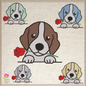 Beagle Puppy with Rose Machine Embroidery Design | Cute Dog Lover Pet Embroidery | Animal Design | 6 Sizes (0740)