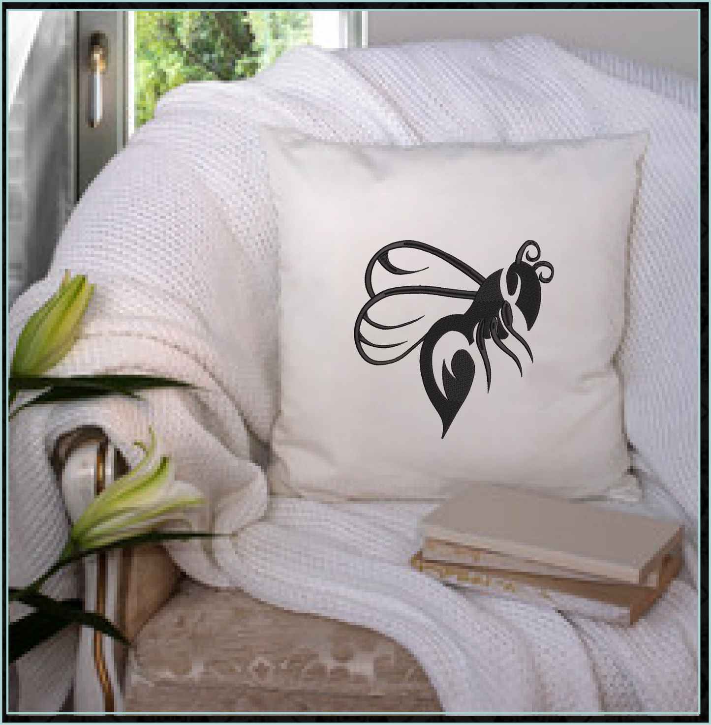 Bee Silhouette Machine Embroidery Design – Bumble Bee, Wasp & Hornet Outline Pattern – 10 Sizes (0116)