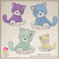 Toy Cat Machine Embroidery Design for Babies and Kids | Vintage Stuffed Animal Cat | Blue Nose Tatty Teddy Inspired | 6 Sizes (0227)